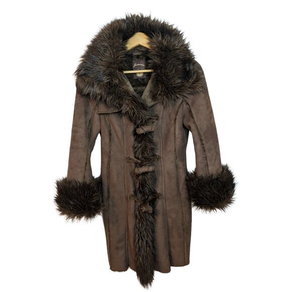 Stradivarius Jackets & Blazers - Vintage 1970s Faux Suede Shearling Boho Coat | S/M